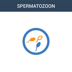 two colored Spermatozoon concept vector icon. 2 color Spermatozoon vector illustration. isolated blue and orange eps icon on white background.