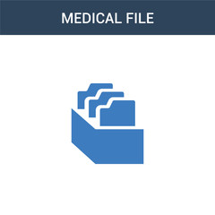 two colored medical File concept vector icon. 2 color medical File vector illustration. isolated blue and orange eps icon on white background.
