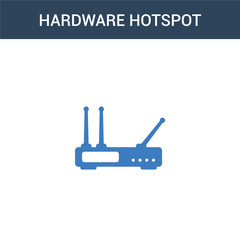 two colored Hardware Hotspot concept vector icon. 2 color Hardware Hotspot vector illustration. isolated blue and orange eps icon on white background.