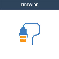 two colored Firewire concept vector icon. 2 color Firewire vector illustration. isolated blue and orange eps icon on white background.