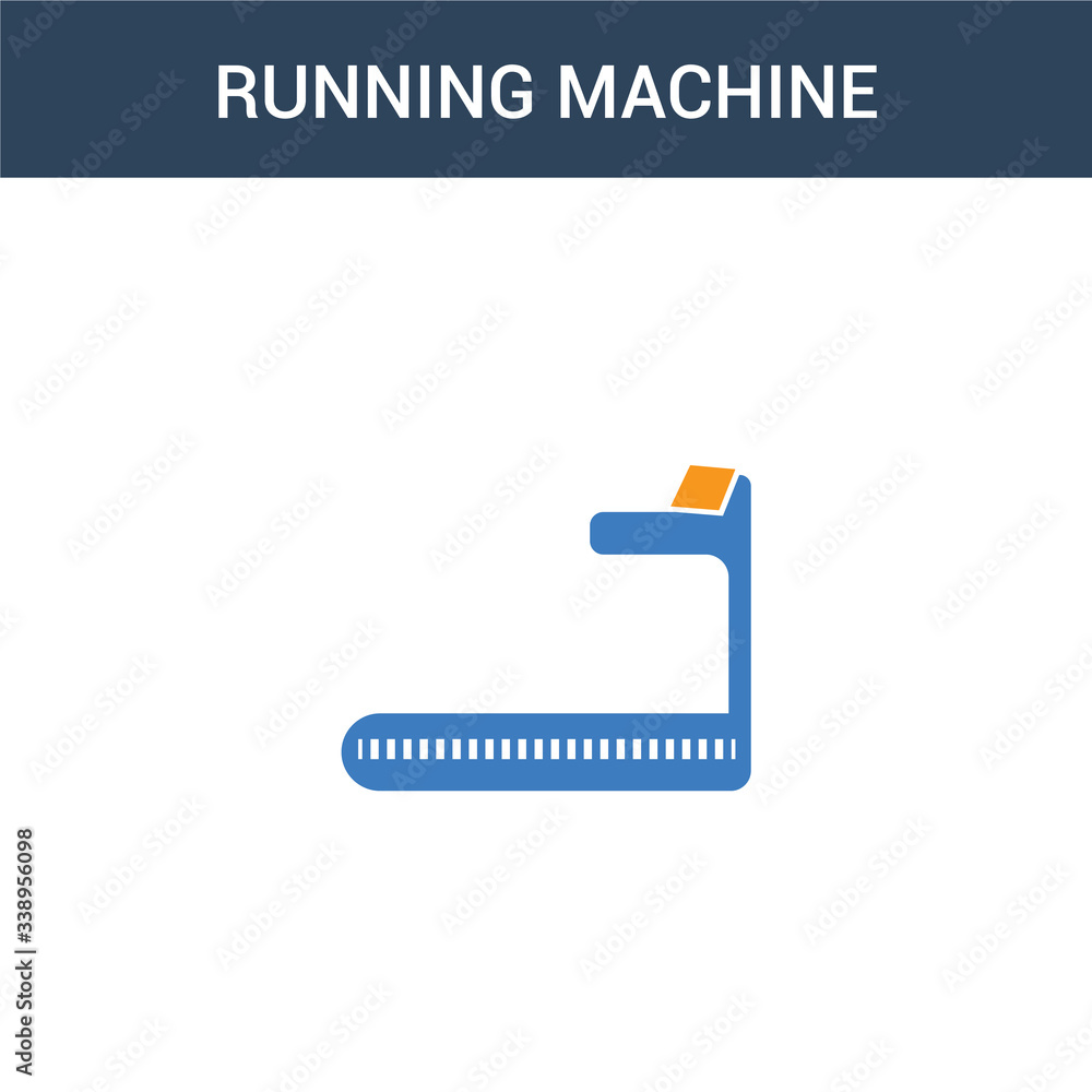 Poster two colored running machine concept vector icon. 2 color running machine vector illustration. isolat