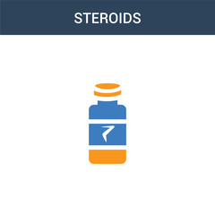 two colored Steroids concept vector icon. 2 color Steroids vector illustration. isolated blue and orange eps icon on white background.