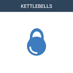 two colored Kettlebells concept vector icon. 2 color Kettlebells vector illustration. isolated blue and orange eps icon on white background.