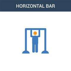 two colored Horizontal Bar concept vector icon. 2 color Horizontal Bar vector illustration. isolated blue and orange eps icon on white background.