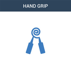 two colored Hand grip concept vector icon. 2 color Hand grip vector illustration. isolated blue and orange eps icon on white background.