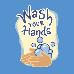 Covid-19 coronavirus illustrations sanitize and wash your hands with soap