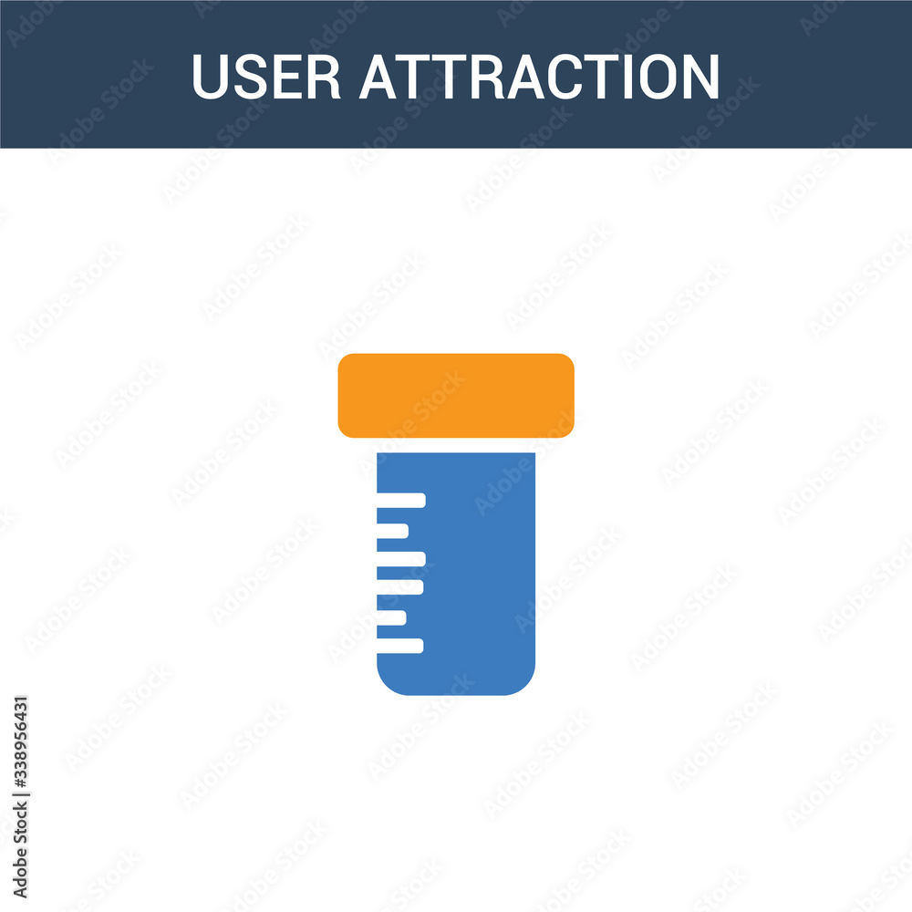 Aufkleber two colored user attraction concept vector icon. 2 color user attraction vector illustration. isolat