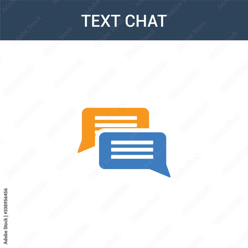 Poster two colored text chat concept vector icon. 2 color text chat vector illustration. isolated blue and 