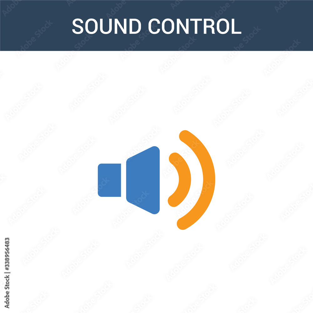Poster two colored sound control concept vector icon. 2 color sound control vector illustration. isolated b