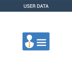 two colored user data concept vector icon. 2 color user data vector illustration. isolated blue and orange eps icon on white background.