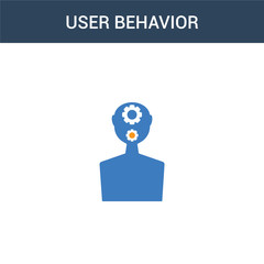 two colored user behavior concept vector icon. 2 color user behavior vector illustration. isolated blue and orange eps icon on white background.