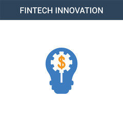 two colored fintech innovation concept vector icon. 2 color fintech innovation vector illustration. isolated blue and orange eps icon on white background.