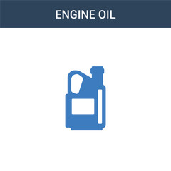 two colored engine oil concept vector icon. 2 color engine oil vector illustration. isolated blue and orange eps icon on white background.