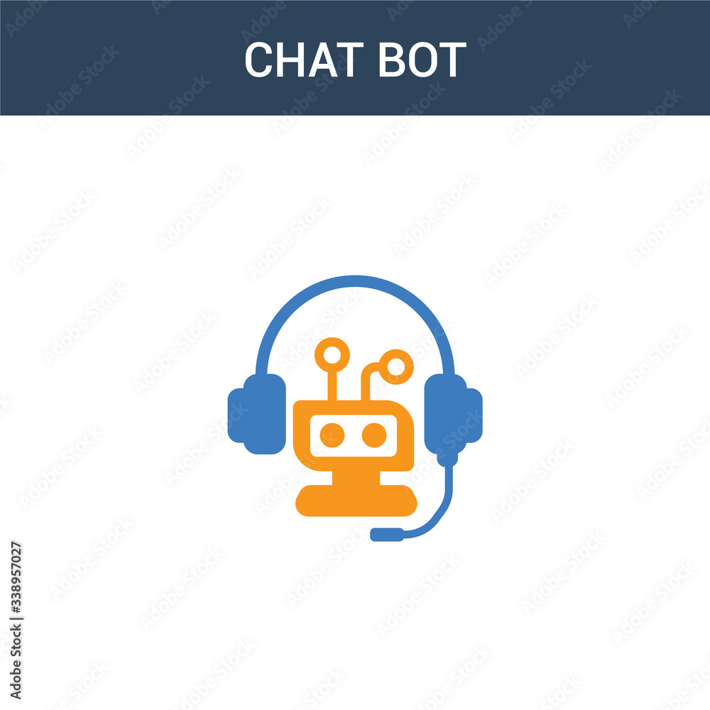 Aufkleber two colored chat bot concept vector icon. 2 color chat bot vector illustration. isolated blue and or