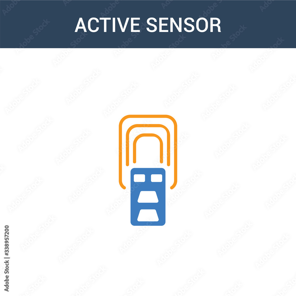 Poster two colored active sensor concept vector icon. 2 color active sensor vector illustration. isolated b