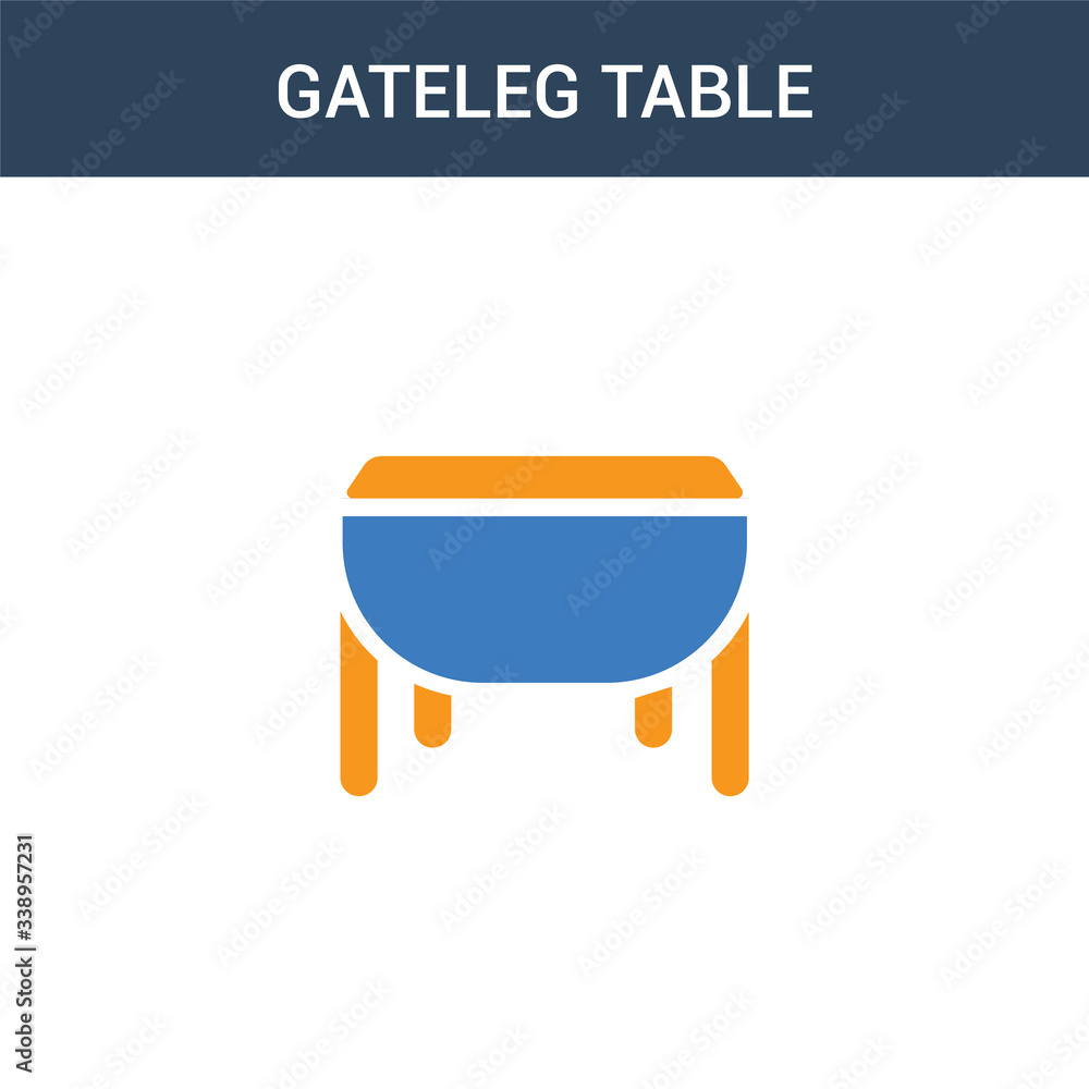 Poster two colored gateleg table concept vector icon. 2 color gateleg table vector illustration. isolated b