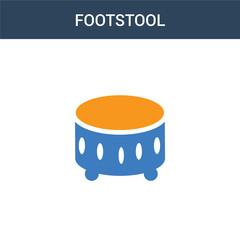 two colored footstool concept vector icon. 2 color footstool vector illustration. isolated blue and orange eps icon on white background.