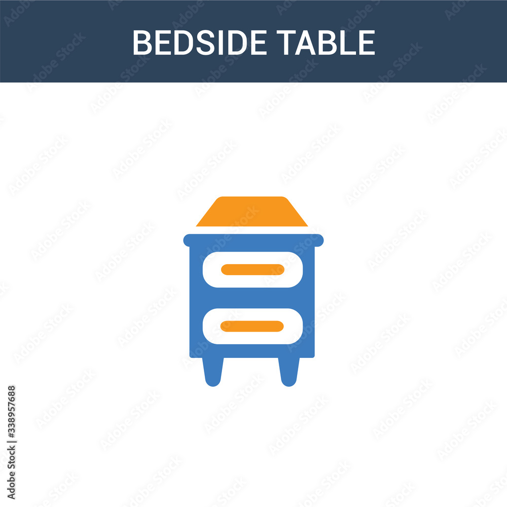 Poster two colored bedside table concept vector icon. 2 color bedside table vector illustration. isolated b