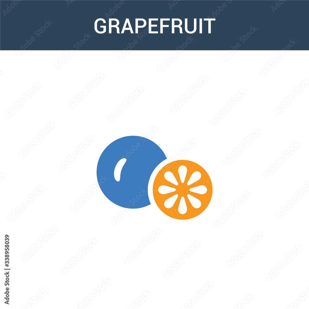 Aufkleber two colored grapefruit concept vector icon. 2 color grapefruit vector illustration. isolated blue an