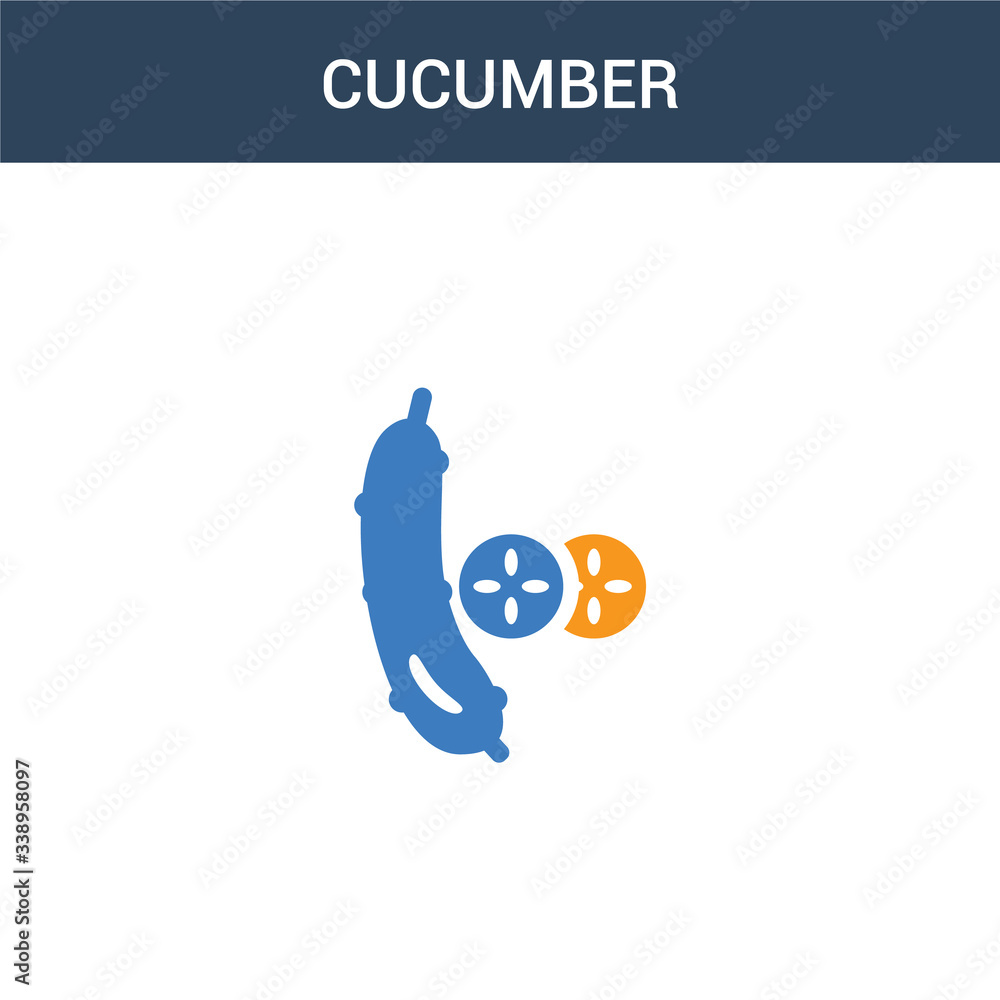 Aufkleber two colored cucumber concept vector icon. 2 color cucumber vector illustration. isolated blue and or