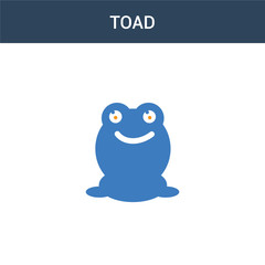 two colored toad concept vector icon. 2 color toad vector illustration. isolated blue and orange eps icon on white background.