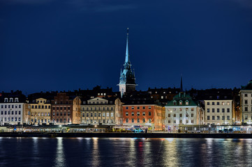 Obraz premium Old town in Stockholm in the evening 