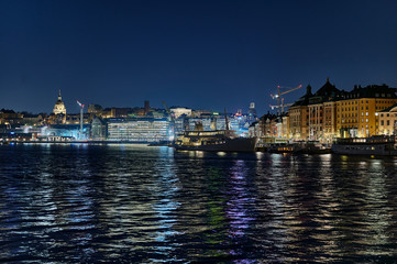Obraz premium Old town in Stockholm in the evening 