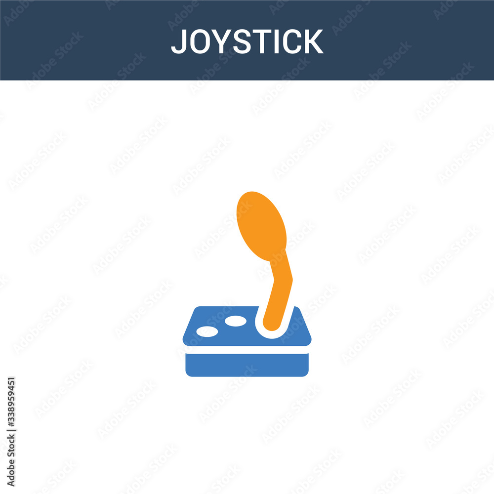 Poster two colored joystick concept vector icon. 2 color joystick vector illustration. isolated blue and or