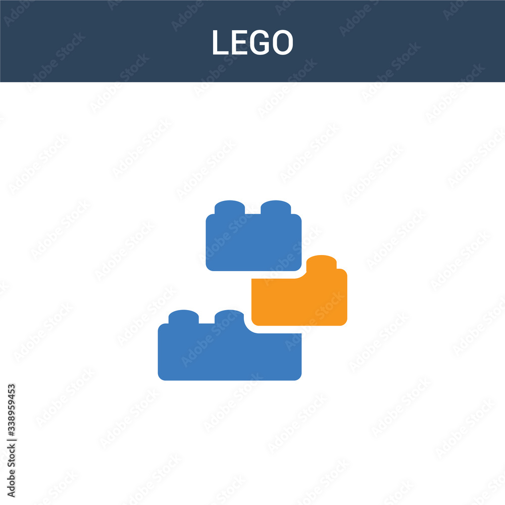 Poster two colored blocks concept vector icon. 2 color blocks vector illustration. isolated blue and orange
