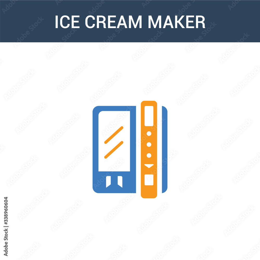 Poster two colored ice cream maker concept vector icon. 2 color ice cream maker vector illustration. isolat