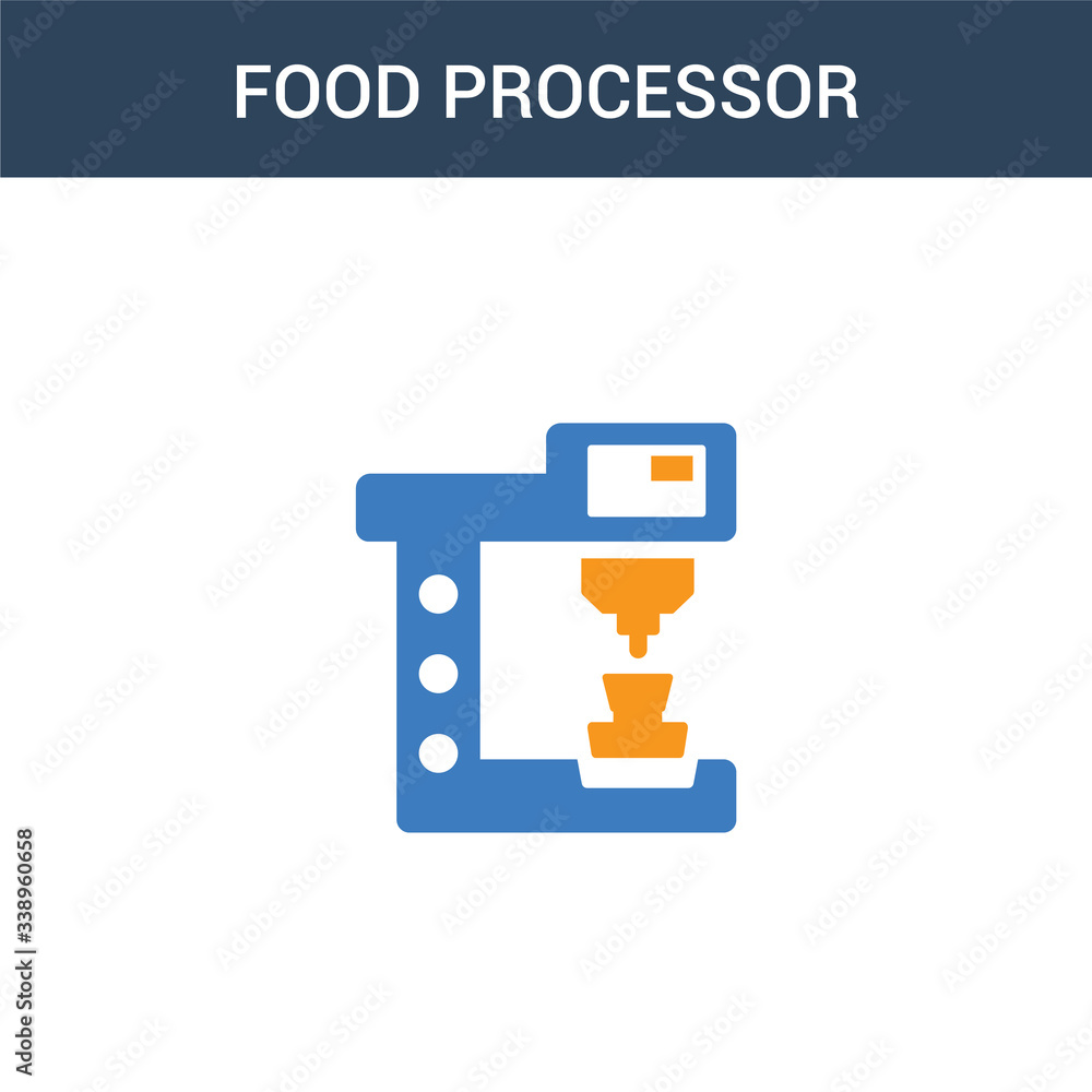 Poster two colored food processor concept vector icon. 2 color food processor vector illustration. isolated