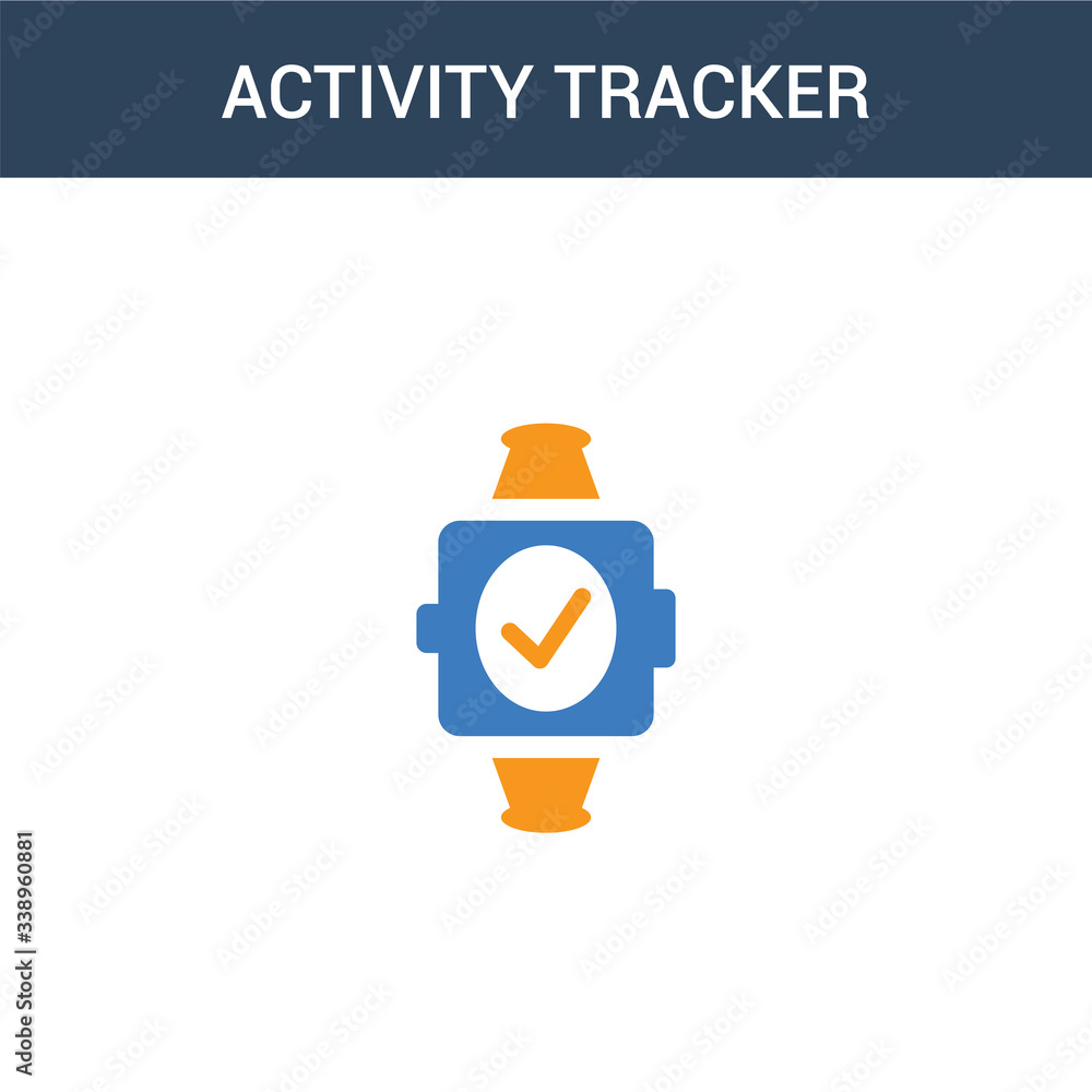 Poster two colored activity tracker concept vector icon. 2 color activity tracker vector illustration. isol