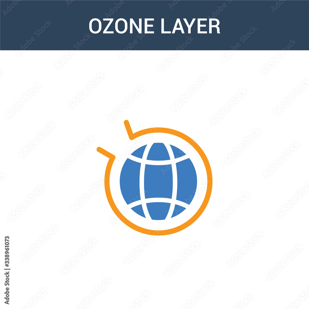 Poster two colored ozone layer concept vector icon. 2 color ozone layer vector illustration. isolated blue 