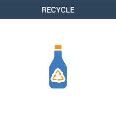 two colored Recycle concept vector icon. 2 color Recycle vector illustration. isolated blue and orange eps icon on white background.