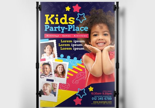 Kids Party Event Poster or  Banner Layout