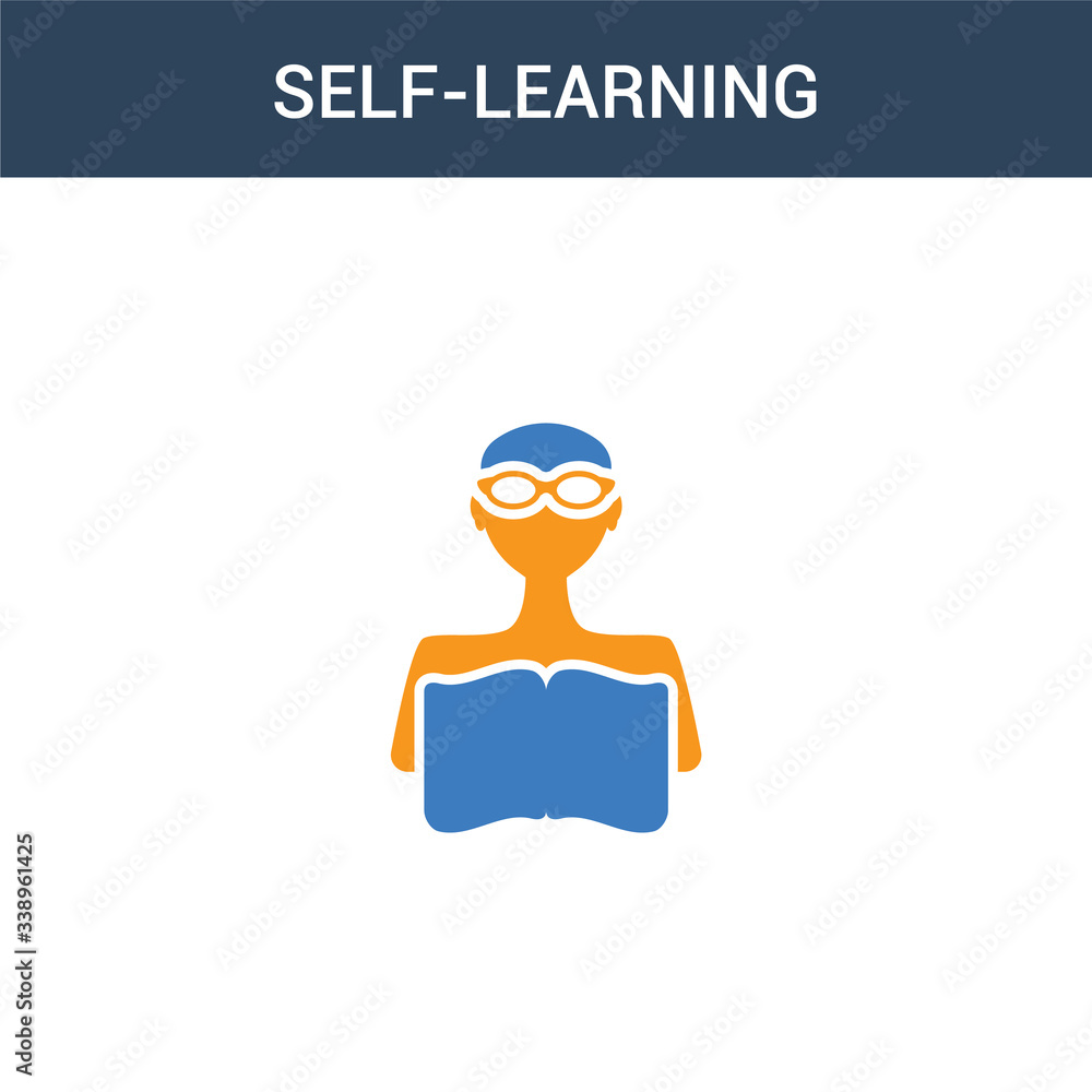 Aufkleber two colored self-learning concept vector icon. 2 color self-learning vector illustration. isolated b