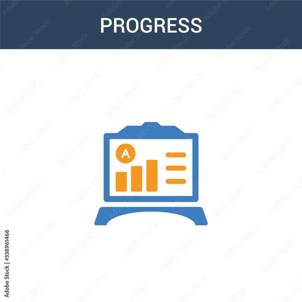 Poster two colored progress concept vector icon. 2 color progress vector illustration. isolated blue and or