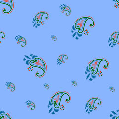 Abstract Seamless flower pattern with colorful background