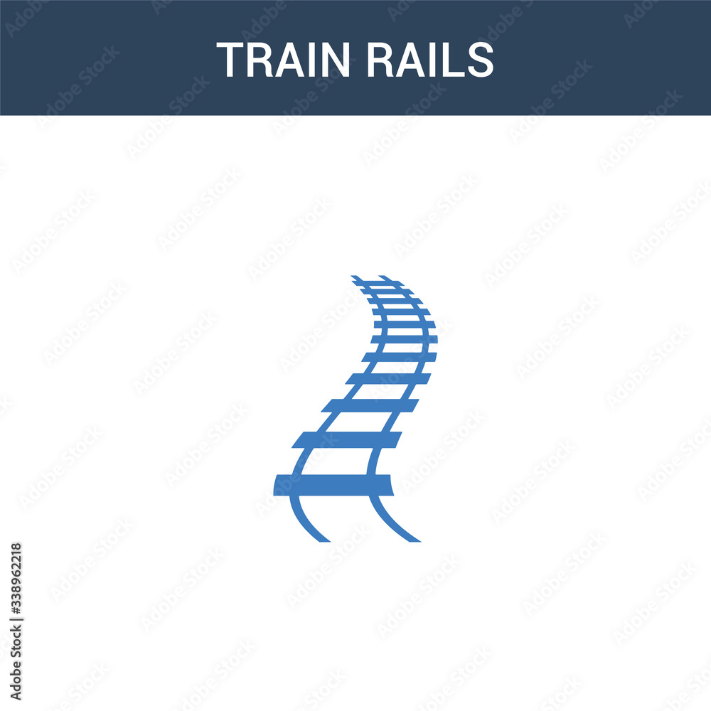 Aufkleber two colored train rails concept vector icon. 2 color train rails vector illustration. isolated blue 