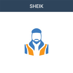 two colored Sheik concept vector icon. 2 color Sheik vector illustration. isolated blue and orange eps icon on white background.