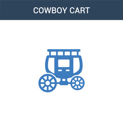 two colored Cowboy Cart concept vector icon. 2 color Cowboy Cart vector illustration. isolated blue and orange eps icon on white background.