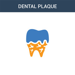 two colored Dental Plaque concept vector icon. 2 color Dental Plaque vector illustration. isolated blue and orange eps icon on white background.