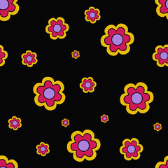 Abstract Seamless flower pattern with colorful background