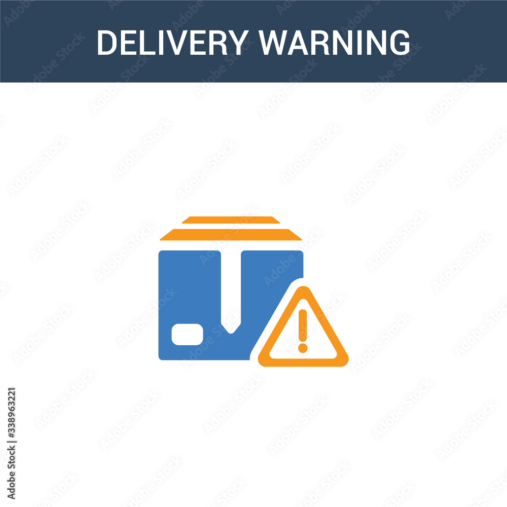 Wall mural two colored delivery warning concept vector icon. 2 color delivery warning vector illustration. isol