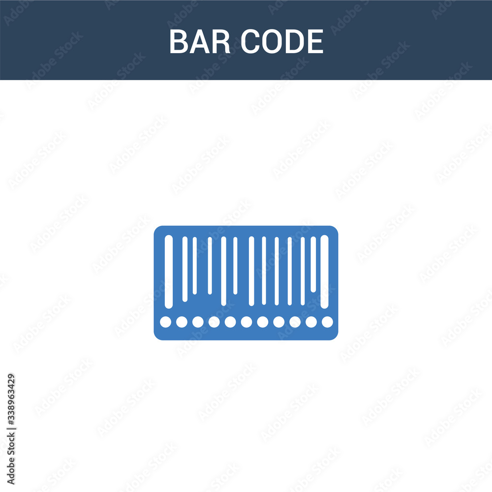 Poster two colored bar code concept vector icon. 2 color bar code vector illustration. isolated blue and or