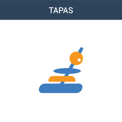 two colored Tapas concept vector icon. 2 color Tapas vector illustration. isolated blue and orange eps icon on white background.