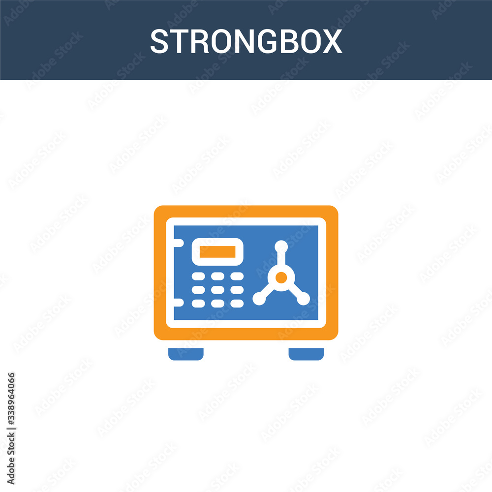 Poster two colored strongbox concept vector icon. 2 color strongbox vector illustration. isolated blue and 