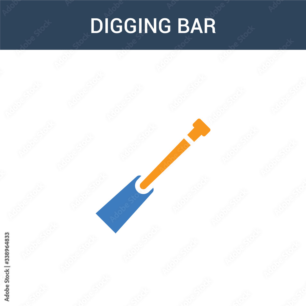 Aufkleber two colored digging bar concept vector icon. 2 color digging bar vector illustration. isolated blue 