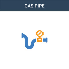 two colored Gas pipe concept vector icon. 2 color Gas pipe vector illustration. isolated blue and orange eps icon on white background.