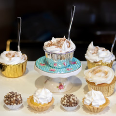 Food, sampler and candy bar for celebrations